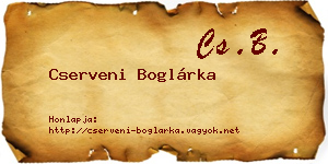 Cserveni Boglárka névjegykártya